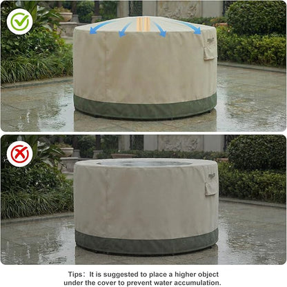 BPS Waterproof Patio Table and Chairs Cover, 600D Anti-UV Outdoor Dining Furniture Set Cover with Air Vent and Storage for Patio Round Sectional Set, 72''Dia x 32''H