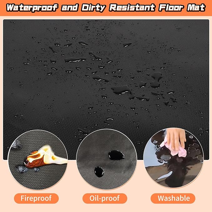 Protalwell Hearth Rugs Fireproof, Fireplace Rug, Fireplace Mat, Fireplace Rugs Fire Resistant, 72" x36”, Heated Floor Mat for Outdoor BBQ Grills, Fire Pits, Smokers, Woodstoves