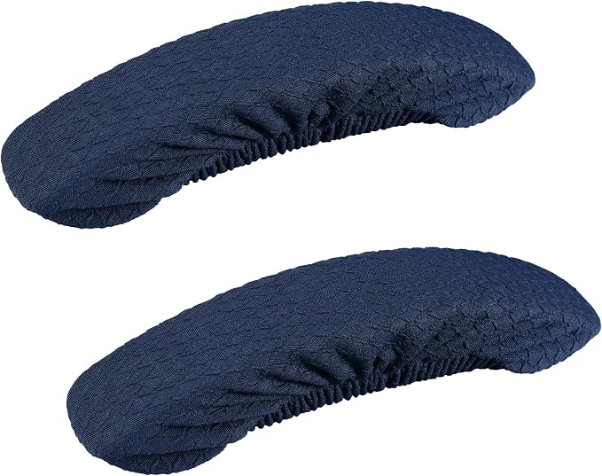 Smiry Office Computer Chair Armrest Covers, 2PCs Anti-dust Arm Rest Pad | Removable Washable Desk Chair Arm Pad Covers, Navy