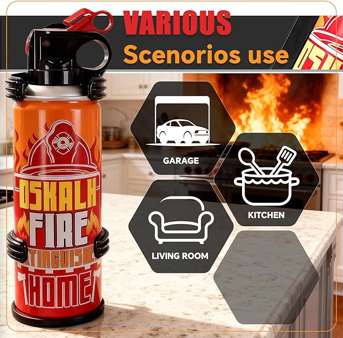 2PCS Mini Fire Extinguishers for Vehicle & Home & Kitchen- Small Portable Car Fire Extinguisher Kit with Brackets - Stay Safe Emergency Suppression for Motorcycle & RV & Kitchen