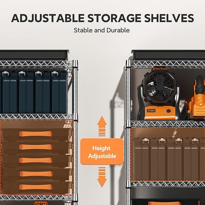 M MZG 4 Tiers Storage Shelves Load 1400LBS, Metal Shelving Wire Metal Shelving Unit Shelves for Storage Adjustable Garage Shelving for Pantry Kitchen Garage Chrome 17.7" D x 47.3" W x 62.7" H