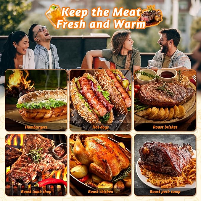 BBQ Blanket for Resting Meat, 21in Meat Resting Blanket, Reusable Smoker Grilling Meat Resting Bag with Wide Mouth with Handle Design for Large Brisket/Pork Shoulders/Turkeys,Gifts for Men