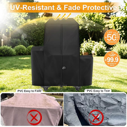 600D Pellet Grill Cover for Pit Boss Lockhart, Waterproof BBQ Smoker Cover, UV Resistant, No Tear, No Fading