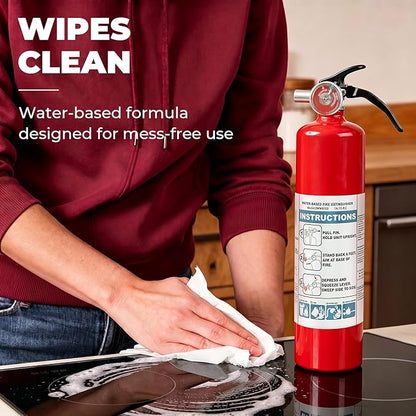 Safewayfire 2.5 lb Class ABCK Water-Based Fire Extinguisher, 2 Pack, UL Certified Safety for Kitchen, Residential, Vehicle