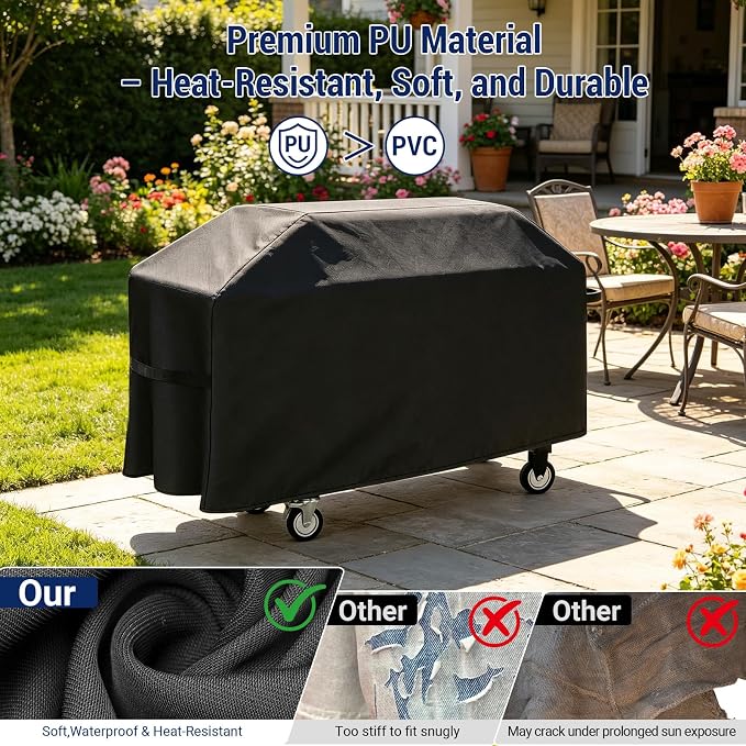 36" Griddle Cover for Blackstone 1528 Without Hood, 600D Waterproof | Outdoor Grill Cover with PU Coating Griddle for Blackstone more 4-Burner Griddles, Heat & Rip-Proof with Straps