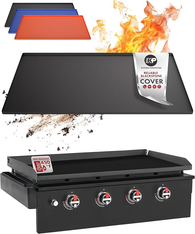 KITCHEN PERFECTION 36" Premium Silicone Griddle Cover Mat for Blackstone Griddle 36 Inch - Hermetic Protection from Rust & Debris All Year, Fits All Blackstone 36 Inch Models - Food Grade Silicone