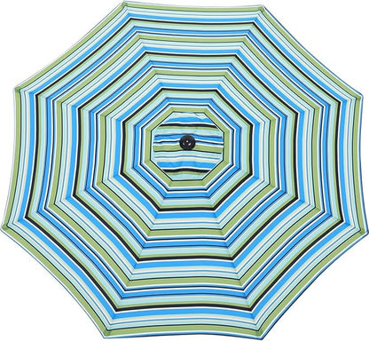 MASTERCANOPY Patio Umbrella 9 ft Replacement Top for 8 Ribs-Green&Blue Canopy Only