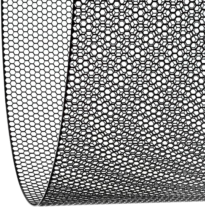 AggAuto Universal 40"x13" Car Grill Mesh Honeycomb 6mm Spacing 1mm Black | Aluminum Alloy Automotive Grille Insert Bumper, One of the Most Multifunctional Shape Grids 100x33cm