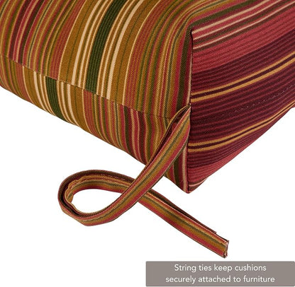 Greendale Home Fashions Cinnamon Stripe 44'' x 22'' Outdoor High Back Chair Cushion