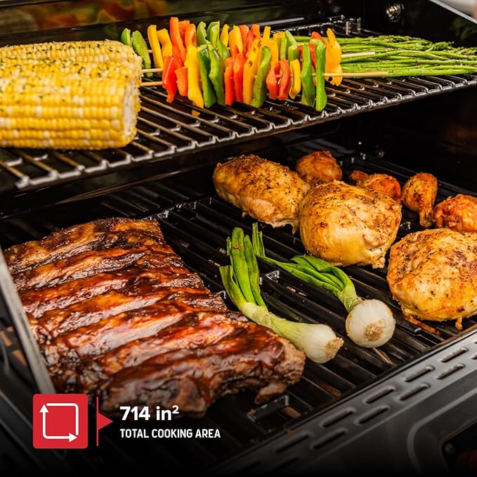 Neevo Smart Propane Grill 44,000 BTU, 2-Burner Outdoor BBQ, Electronic Control, 714 Sq In Cooking Space, Cast Iron Grates, App Connected – 720-1054