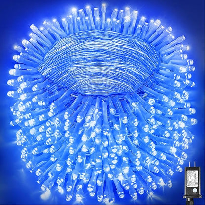 800 LED Blue Christmas Lights Outdoor 262FT Super Long String Lights Indoor 8 Modes Plug in Twinkle Fairy Lights with Timer for Indoor Outside Bedroom Christmas Tree Party Decorations
