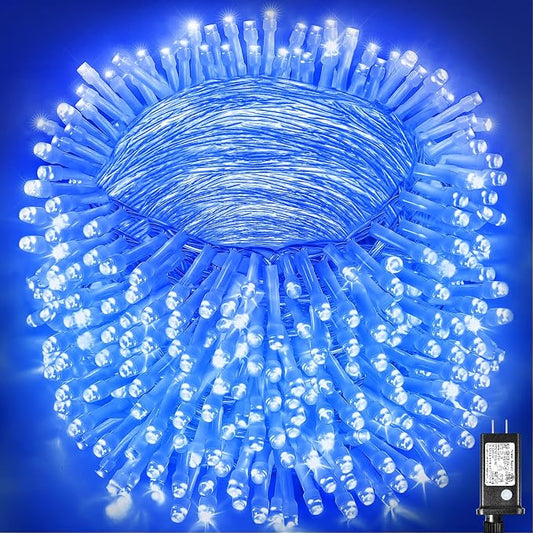 800 LED Blue Christmas Lights Outdoor 262FT Super Long String Lights Indoor 8 Modes Plug in Twinkle Fairy Lights with Timer for Indoor Outside Bedroom Christmas Tree Party Decorations
