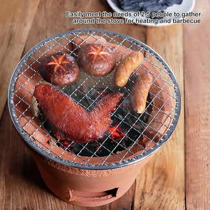Red Clay Charcoal Stove, Camping Clay Stove, Outdoor Pottery Barbecue Stove, Clay Grilling Stove, Home Heating Stove, Camping Barbecue Tool for Outdoor, Tea Room, Indoor(19x15cm/7.5x6in)