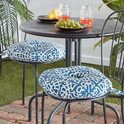 Greendale Home Fashions Azure Outdoor 15-inch Bistro Seat Cushion, Set of 2