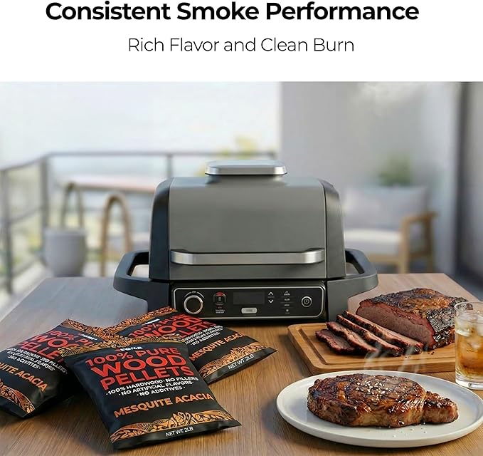 Kona 100% Mesquite Smoker Pellets, Intended for Ninja Woodfire Outdoor Grill, 2 lb Resealable Bag