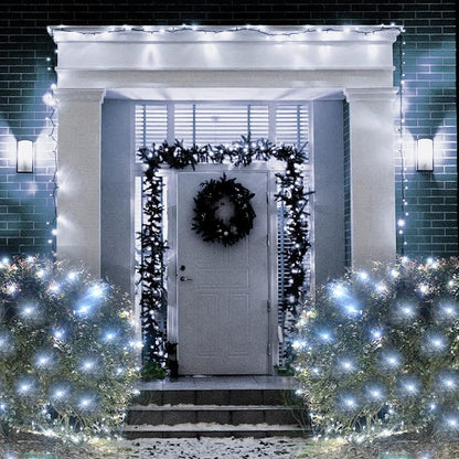 Pooqla Cool White Net Lights, 21x 5ft Christmas Lights Outdoor Green Wire | 360 LED Large Net Mesh Lights Plug in, 8 Modes Waterproof Connectable Bushes Lights for Christmas Hedge Yard Decor