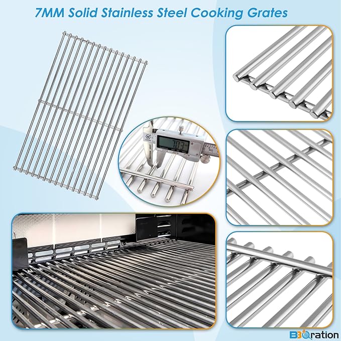 Repalcement Parts for Kitchen Aid 720-0826E 720-0709C 860-0003C, for Jenn Air Grill Parts 720-0727 740-0711, Cooking Grates, Burner and Heat Plates for KitchenAid Grill Replacement Parts