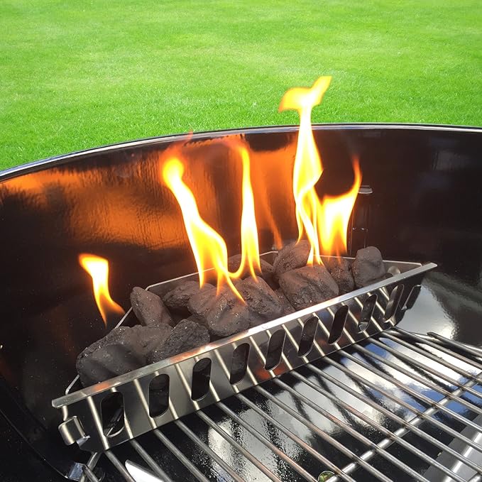 Stainless Steel Charcoal Basket- BBQ Grilling Accessories for Grills and 22” Kettles- Heavy Duty Char-Basket for Briquette, Wood Chips- Charcoal Grill Accessories (Set of 2)