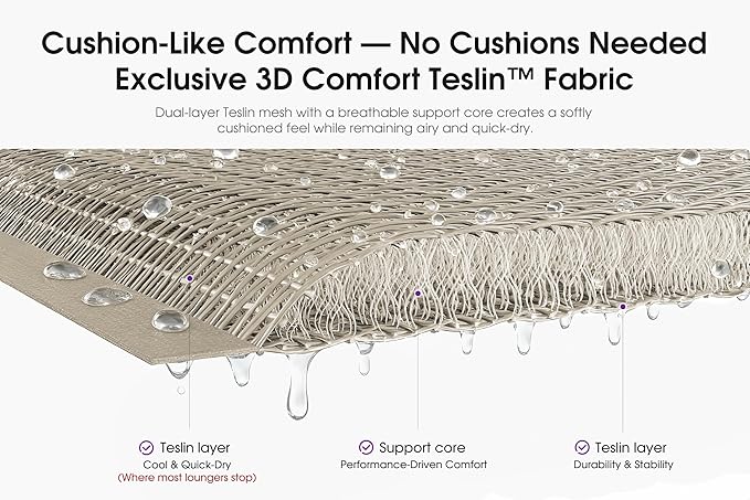 PURPLE LEAF Patio Chaise Lounge Chairs with Armrests Aluminum Reclining Layout Lounges for Outdoor Poolside Nurture Shale