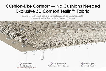 PURPLE LEAF Patio Chaise Lounge Chairs with Armrests Aluminum Reclining Layout Lounges for Outdoor Poolside Nurture Shale