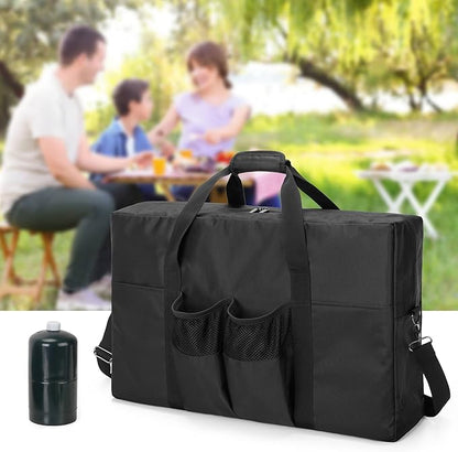 samdew Camp Stove Carry Case, Camping Stove Storage Bag Compatible with Coleman 2-Burner Gas Stove, Portable Carrying Cover Compatible with Camp Chef Everest Stove, with Grill Tools Pockets, Bag Only