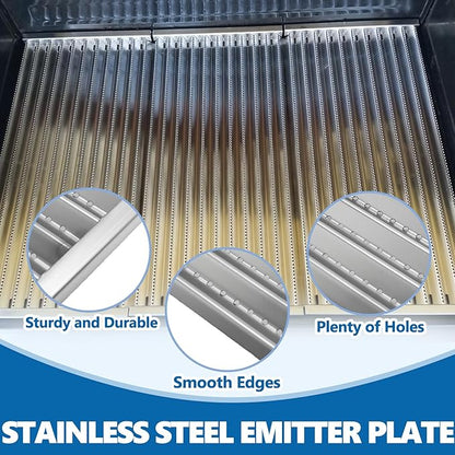 Emitter Plate & Grill Grate 463242516 for Charbroil Commercial Infrared 3 Burner Grills 463242515 466242515 463243016 463367016 466242516 463342620 463346017, Charbroil G474-0017-W1 G466-2400-W1 Parts