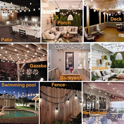 120FT Outdoor String Lights Waterproof with 40 Shatterproof Edison Bulbs | Patio String Lights Bistro Lights Outdoor for Backyard Gazebo Pergola Market