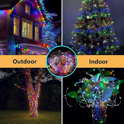 66FT 200 LED Fairy Lights with Remote, Plug in Twinkle Light Outdoor Indoor | Cool White to Multicolor, 10 Modes, Timer, Dimmable, Memory, Waterproof Color Changing String Lights for Christmas Decoration