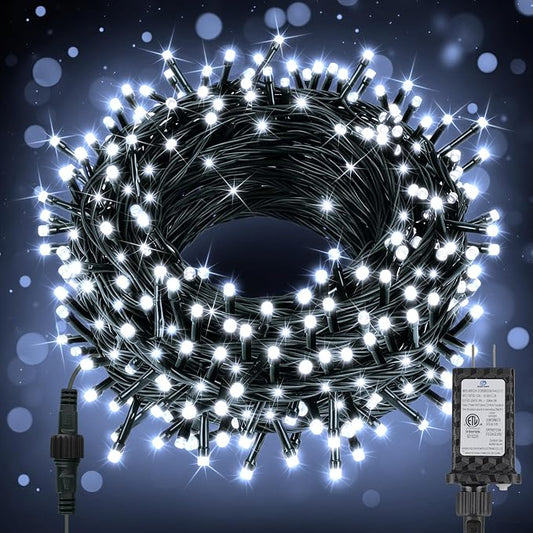 66ft 200 LED Christmas StringLights, End-to-End Plug 8 Modes Christmas Lights with Timer, OutdoorIndoor Fairy Lights Christmas Tree, Patio, Garden, Party, Wedding, Holiday, Cool White