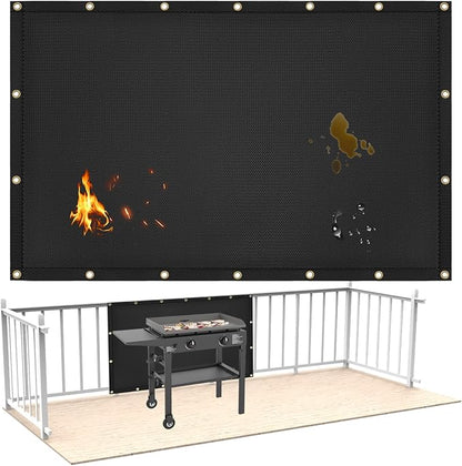 4'x5' Fireproof Heat Shield for Wall Behind Grill Protect Deck Fence from Grill Heat, Heat Shield for Wood Stove, Stove Wall Protector Fridge, BBQ Grill Mat Accessories Compatible with Blackstone