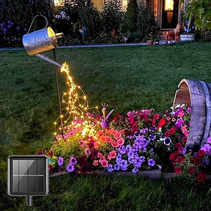 VOOKRY Solar Fairy String Lights for Outside, 10 Strands 200 LEDs Solar Powered Waterfall Lights Outdoor Waterproof, 8 Modes Watering Can Lights for Patio Yard Garden Tree Decorations(Warm White)