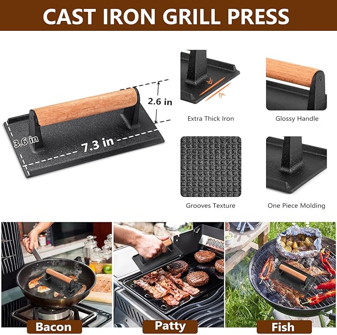 25Pcs Griddle Accessories Kit for Blackstone, Joyfair Stainless Steel Flattop Grilling Spatula Accessory Tools Set with Smash Burger Press Basting Cover for Outdoor BBQ Hibachi Cooking (PP Handle)