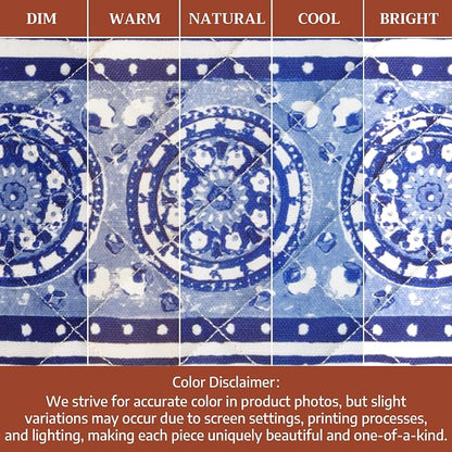 Maison d' Hermine Pot Holders 100% Cotton Potholders (8" x 8", Pack of 1) | Heat Resistant Hot Pads with Loop BBQ Cooking Baking Farmhouse Kitchen Handling Hot Pans Spring Summer - Melodie Bleue