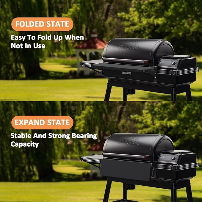 AJinTeby Folding Front Shelf for Traeger Timberline XL and Ironwood XL with Pal Rail System, BAC605 P.A.L. Pop-and-Lock Front Shelf for Traeger Grill