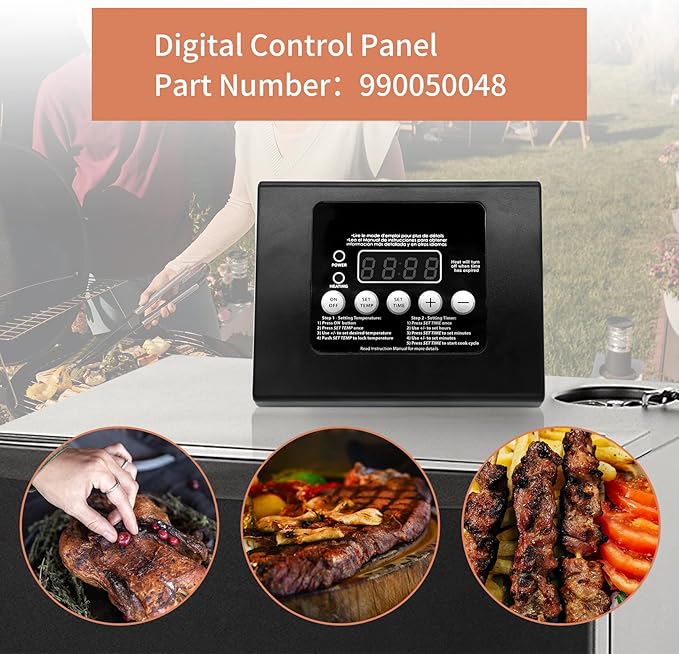 990050048 Digital Control Panel Replacement Parts, Compatible with Masterbuilt MB ESQ30B, ESQ30S, 20070106, 20070206, 20072010, 20070910 and More Electric Smoker Grill Models Controller
