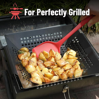 UNCO- Large Grill Basket, 13.6" x 12", Grill Baskets for Outdoor Grill Vegetables