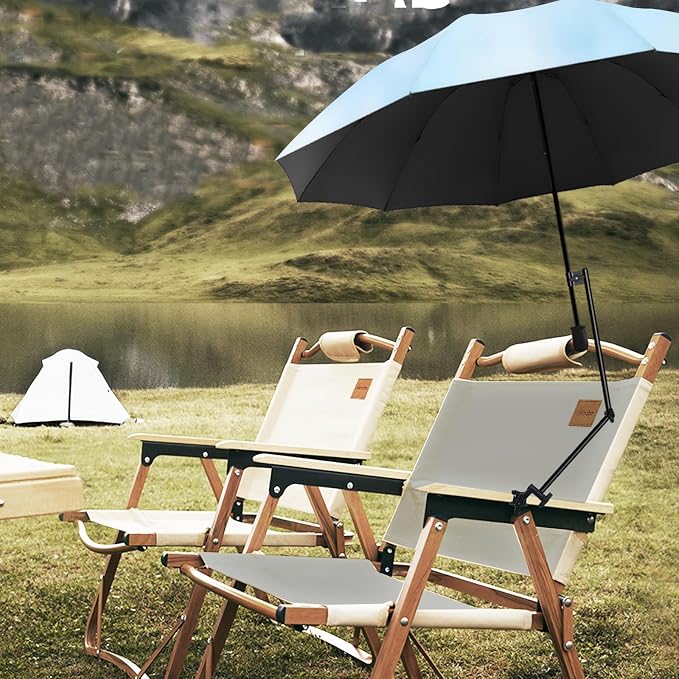 XLINGZA UPF 50+ UV Protection Beach Umbrella with Adjustable Universal Clamp