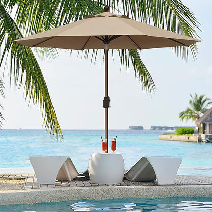 EliteShade USA 10-Year-Non-Fading 9Ft Market Patio Umbrella, UPF 50+ UV Protection Performance Sun Umbrella, Heavy Duty Commercial Grade Outdoor Table Umbrella with Crank & Tilt, Windproof Vented Top for Garden, Pool, Deck and Outdoor Playsets,Heather ...