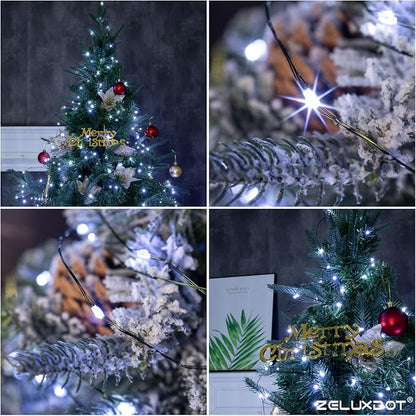 200FT 600LEDs Fairy Lights Plug in,Green Wire,Cool White | Waterproof Led String Lights,8 Modes Remote Twinkle Light for Outdoor Indoor Christmas Wedding Birthday Garden Decorations