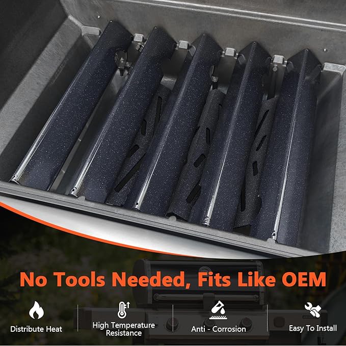 QuliMetal Genesis II Flavorizer Bars & Heat Deflector, Weber Genesis 2 Grill Parts for Genesis II 300 LX300, GS4 Genesis ii E-310 ii E-315 ii E/S335 ii se-335 Grills, 66795 66685 (5+3)