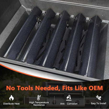 QuliMetal Genesis II Flavorizer Bars & Heat Deflector, Weber Genesis 2 Grill Parts for Genesis II 300 LX300, GS4 Genesis ii E-310 ii E-315 ii E/S335 ii se-335 Grills, 66795 66685 (5+3)