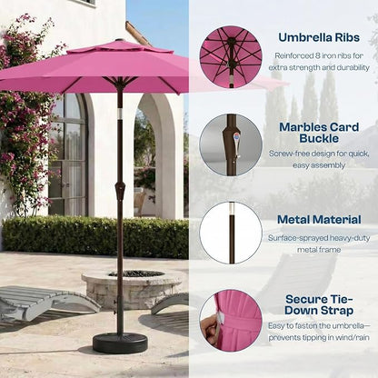 10FT Patio Umbrella, 2 Tier Outdoor Table Umbrella, Large Vented Market Umbrellas with Push Button Tilt and Crank, 8 Sturdy Ribs for Backyard, Deck, Pool, UPF50+ UV Protection