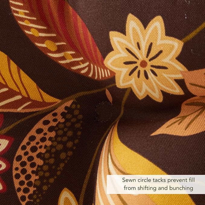 Greendale Home Fashions Outdoor 44 x 22-inch High Back Chair Cushion, Set of 1, Russet Floral