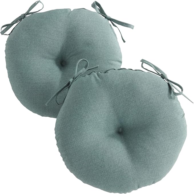 Greendale Home Fashions Seafoam Outdoor 15-inch Bistro Seat Cushion, Set of 2