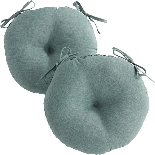 Greendale Home Fashions Seafoam Outdoor 15-inch Bistro Seat Cushion, Set of 2