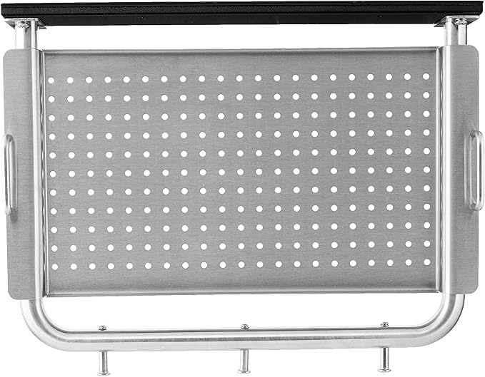 Pit Boss Deluxe Stainless Steel Grill Side Shelf – Removable Prep Tray with Tool Hooks – 19.02" L x 14.81" W x 2.76" H