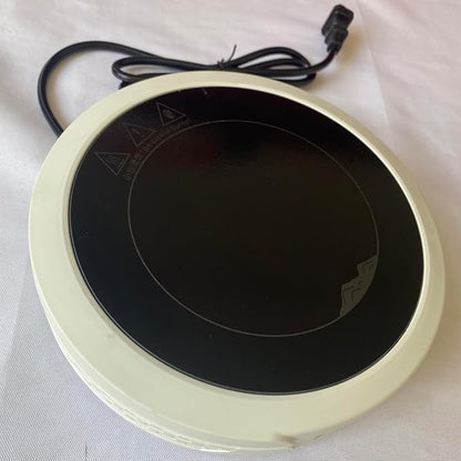 Goldusk Portable Electric Hot Plate, Compact Single Burner Countertop Stove with Ceramic Glass Heating Surface, Round Electric Cooktop for Kitchen, Dorm, Office, RV, Travel and Small Space Cooking