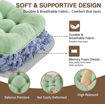 BETU Chair Cushions for Dining Chairs Set of 4,3.5" Thick Green Kitchen Chair Cushions Chair Pads with Ties,Non Slip Backing,Home Room Decor Seat Cushion,Bar,Patio Folding Chairs15.5"X15.5"X3.5"Green