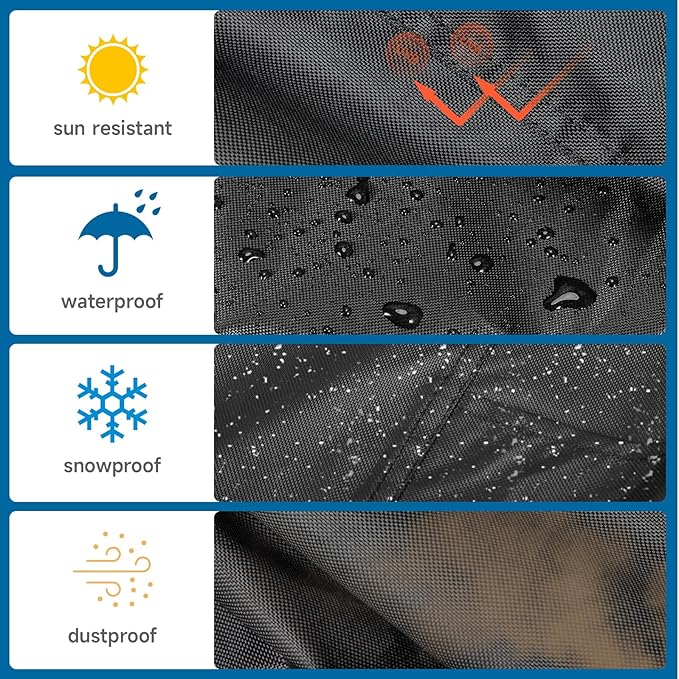 Heavy Duty Waterproof Gas Grill Cover, 76 inch Flat Top Griddle Cover for Weber Char-Broil Nexgrill More,4-6 Burner Grill Cover for Most 75 in Smoker，76"x 26"x36"