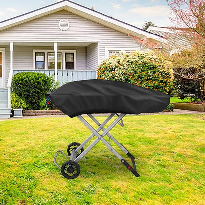 Grill Cover for Weber Traveler Portable Gas Grill 9010001, Outdoor Heavy Duty Waterproof Oxford Fabric Weather Resistant